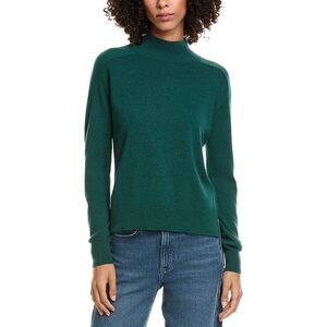 Incashmere Womens Mock Neck Cashmere Sweater, Green